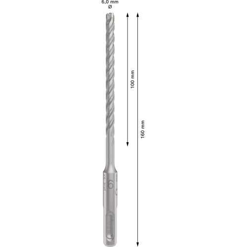 Broca para martillo PRO SDS plus-5X, 6 x 100 x 160 mm