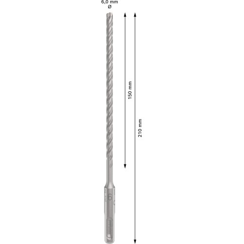 Broca para martillo PRO SDS plus-5X, 6 x 150 x 210 mm