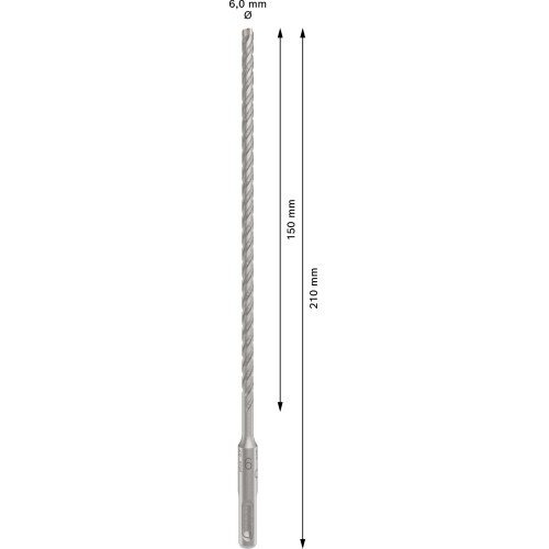 Broca para martillo PRO SDS plus-5X, 6 x 200 x 260 mm