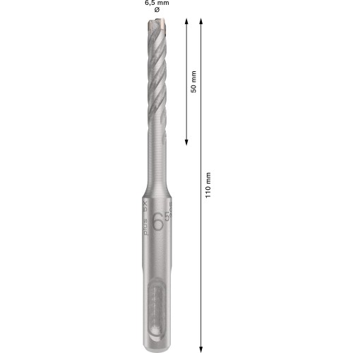 Broca para martillo PRO SDS plus-5X, 6,5 x 50 x 110 mm