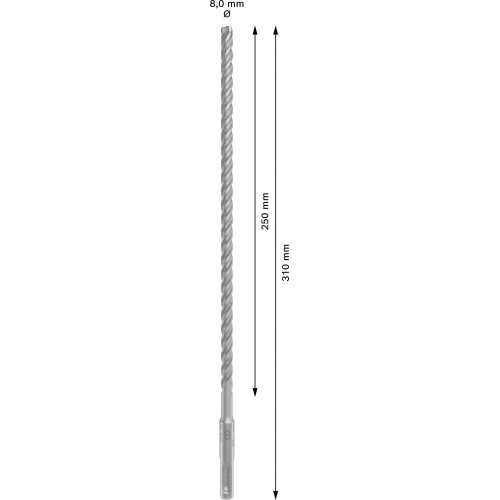 Broca para martillo PRO SDS plus-5X, 8 x 250 x 310 mm