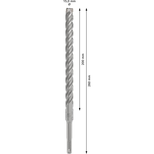 Broca para martillo PRO SDS plus-5X, 15 x 200 x 260 mm