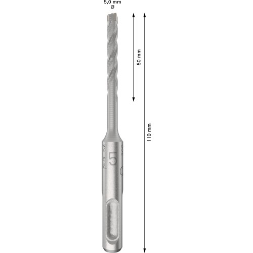 Broca para martillo PRO SDS plus-5X, 5 x 50 x 110 mm, 10 uds.
