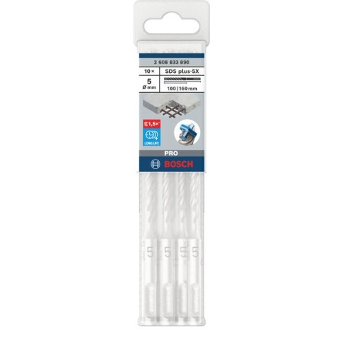 Broca para martillo PRO SDS plus-5X, 5 x 100 x 160 mm, 10 uds.