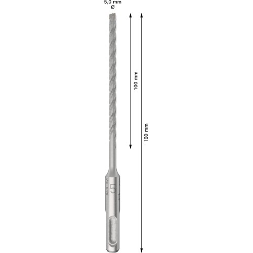 Broca para martillo PRO SDS plus-5X, 5 x 100 x 160 mm, 10 uds.