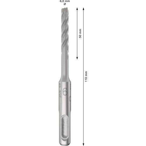 Broca para martillo PRO SDS plus-5X, 6 x 50 x 110 mm, 10 uds.