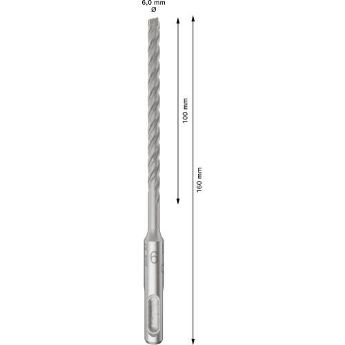 Broca para martillo PRO SDS plus-5X, 6 x 100 x 160 mm, 10 uds.