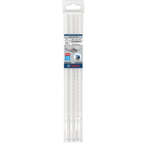 Broca para martillo PRO SDS plus-5X, 6,5 x 200 x 260 mm, 10 uds.