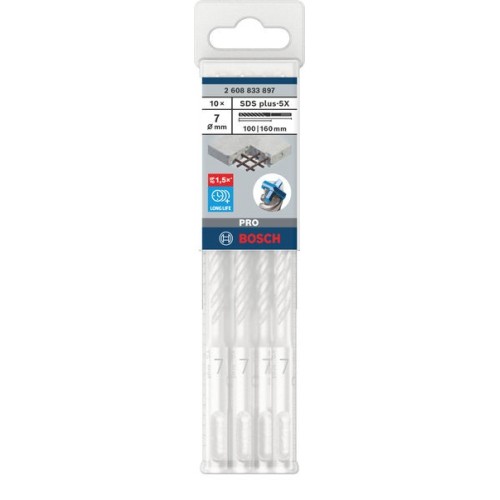 Broca para martillo PRO SDS plus-5X, 7 x 100 x 160 mm, 10 uds.