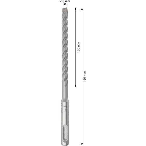 Broca para martillo PRO SDS plus-5X, 7 x 100 x 160 mm, 10 uds.