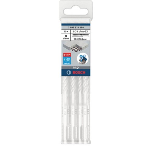 Broca para martillo PRO SDS plus-5X, 8 x 100 x 160 mm, 10 uds.