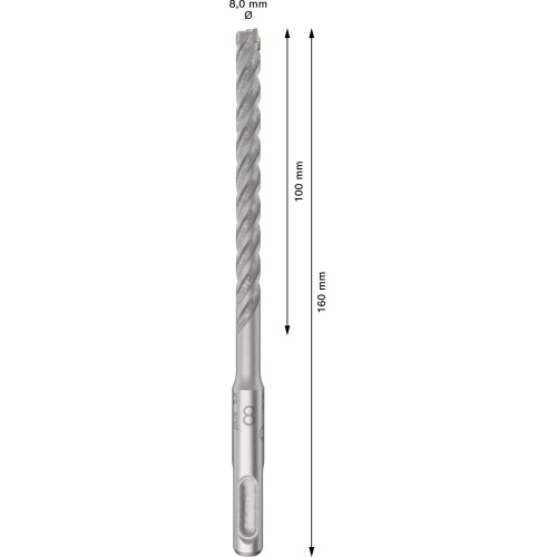Broca para martillo PRO SDS plus-5X, 8 x 100 x 160 mm, 10 uds.