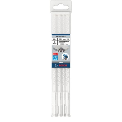 Broca para martillo PRO SDS plus-5X, 8 x 150 x 210 mm, 10 uds.
