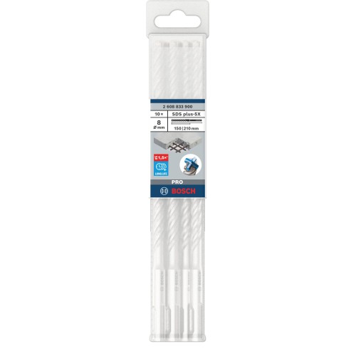 Broca para martillo PRO SDS plus-5X, 8 x 150 x 210 mm, 10 uds.