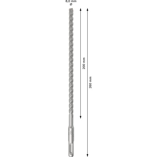 Broca para martillo PRO SDS plus-5X, 8 x 200 x 260 mm, 10 uds.