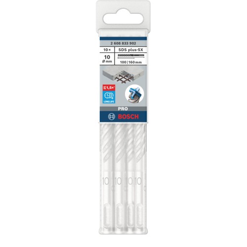Broca para martillo PRO SDS plus-5X, 10 x 100 x 160 mm, 10 uds.
