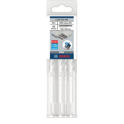 Broca para martillo PRO SDS plus-5X, 12 x 100 x 160 mm, 10 uds.