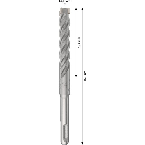 Broca para martillo PRO SDS plus-5X, 14 x 100 x 160 mm, 10 uds.