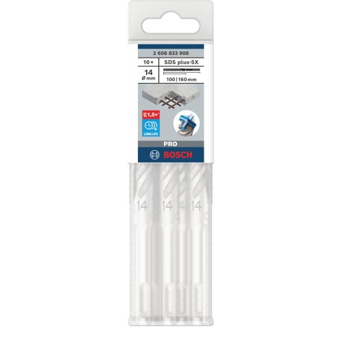 Broca para martillo PRO SDS plus-5X, 14 x 100 x 160 mm, 10 uds.