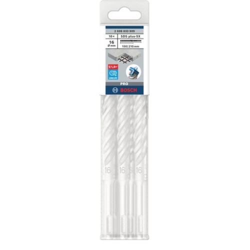 Broca para martillo PRO SDS plus-5X, 16 x 150 x 210 mm, 10 uds.