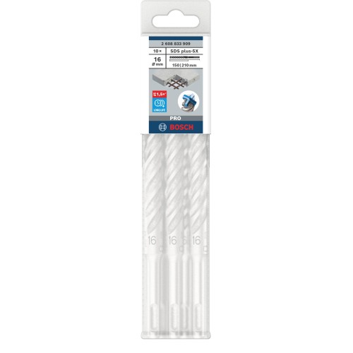 Broca para martillo PRO SDS plus-5X, 16 x 150 x 210 mm, 10 uds.