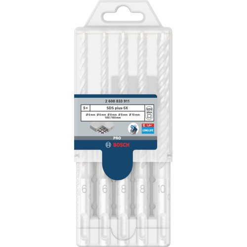 Set de brocas para martillo PRO SDS plus-5X, 6/6/8/8/10 mm, 5 uds.