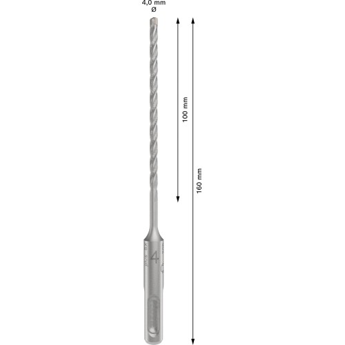 Broca para martillo PRO SDS plus-5X, 4 x 100 x 160 mm