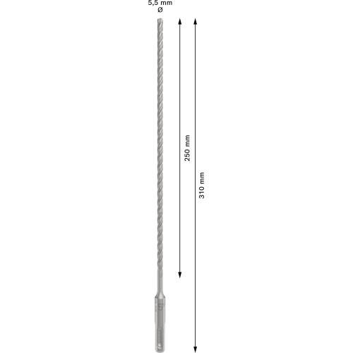 Broca para martillo PRO SDS plus-5X, 5,5 x 250 x 310 mm