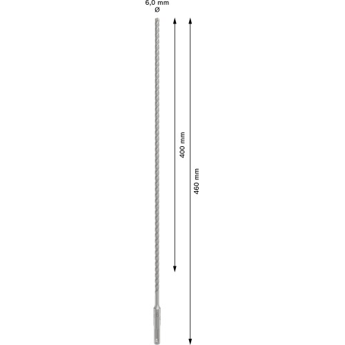 Broca para martillo PRO SDS plus-5X, 6 x 400 x 460 mm