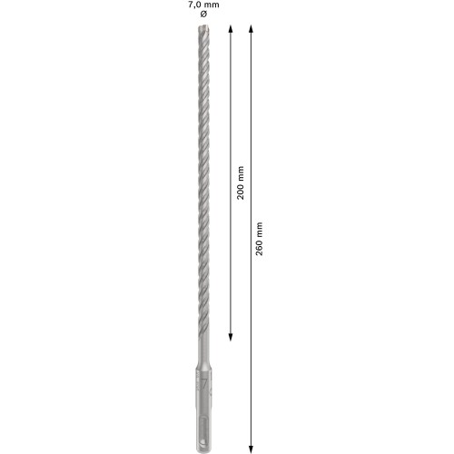 Broca para martillo PRO SDS plus-5X, 7 x 200 x 260 mm