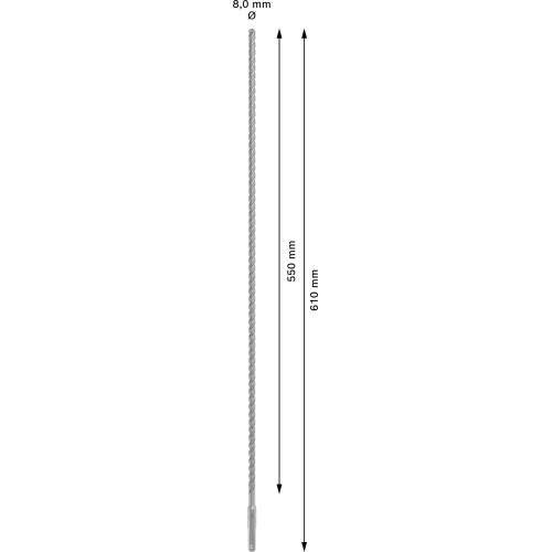 Broca para martillo PRO SDS plus-5X, 8 x 550 x 610 mm