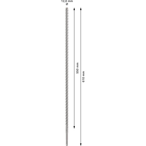 Broca para martillo PRO SDS plus-5X, 12 x 550 x 610 mm