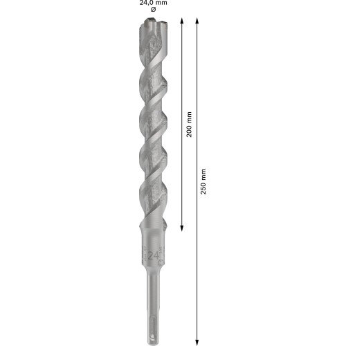 Broca para martillo PRO SDS plus-5X, 24 x 200 x 250 mm