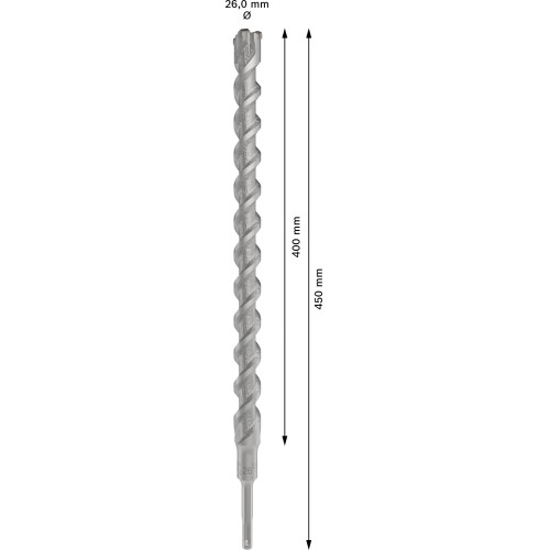 Broca para martillo PRO SDS plus-5X, 26 x 400 x 450 mm