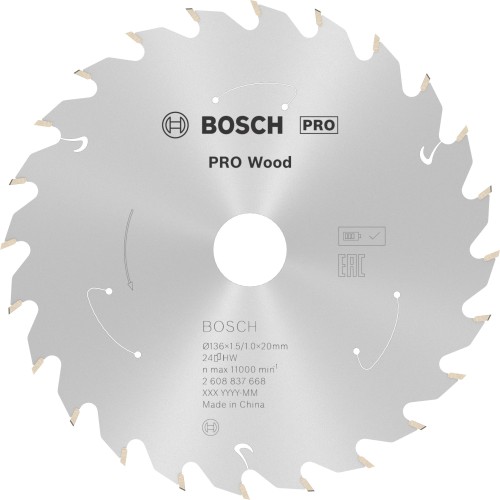 Hoja de sierra circular PRO Wood cordless, 136 x 1,5 x 20 mm
