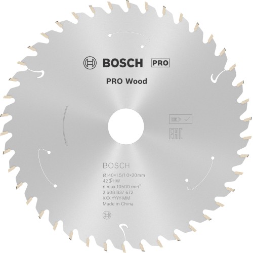 Hoja de sierra circular PRO Wood cordless, 140 x 1,5 x 20 mm, T42