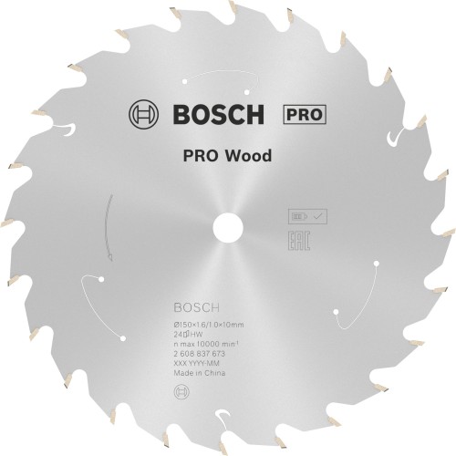 Hoja de sierra circular PRO Wood cordless, 150 x 1,6 x 10 mm, T24