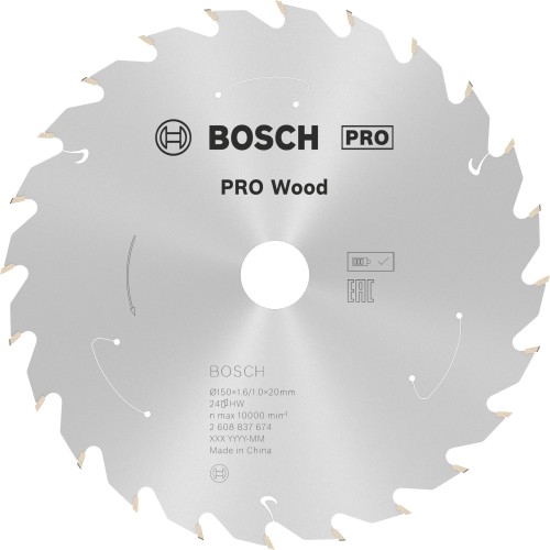 Hoja de sierra circular PRO Wood cordless, 150 x 1,6 x 20 mm, T24