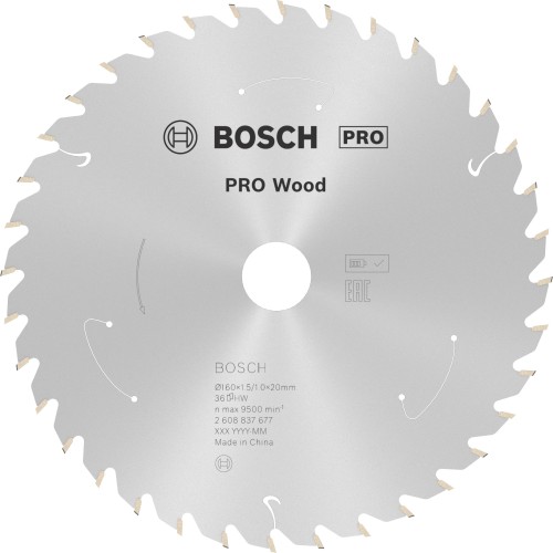 Hoja de sierra circular PRO Wood cordless, 160 x 1,5 x 20 mm, T36