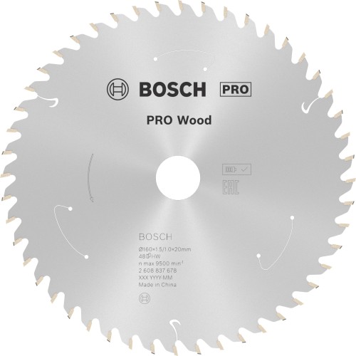 Hoja de sierra circular PRO Wood cordless, 160 x 1,5 x 20 mm, T48