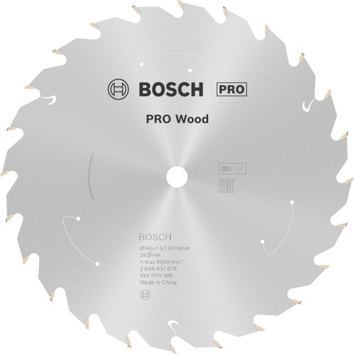 Hoja de sierra circular PRO Wood cordless, 165 x 1,5 x 10 mm, T24