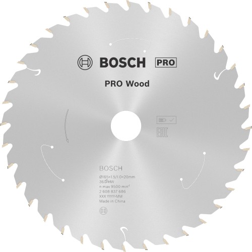 Hoja de sierra circular PRO Wood cordless, 165 x 1,5 x 20 mm, T36