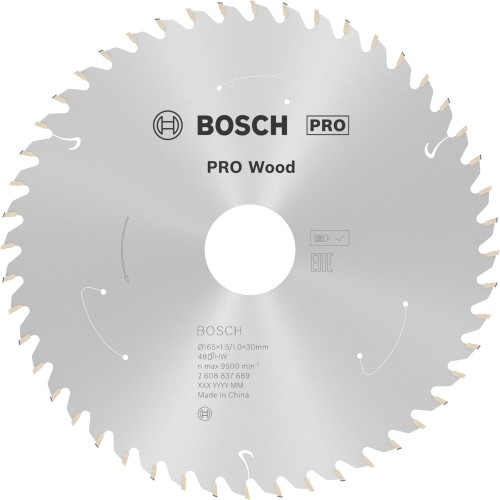 Hoja de sierra circular PRO Wood cordless, 165 x 1,5 x 30 mm, T48