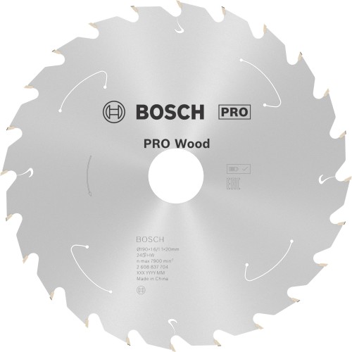 Hoja de sierra circular PRO Wood cordless, 190 x 1,6 x 20 mm, T24