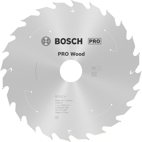 Hoja de sierra circular PRO Wood cordless, 190 x 1,6 x 30 mm, T24