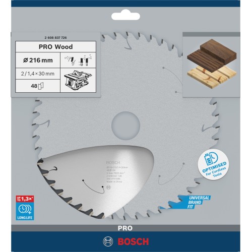 Hoja de sierra circular PRO Wood cordless, 216 x 1,7 x 30 mm, T48