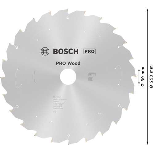 Hoja de sierra circular PRO Wood cordless, 250 x 2,2 x 30 mm, T24