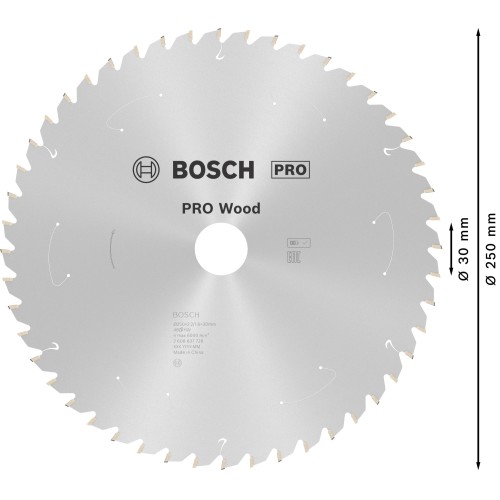Hoja de sierra circular PRO Wood cordless, 250 x 2,2 x 30 mm, T48