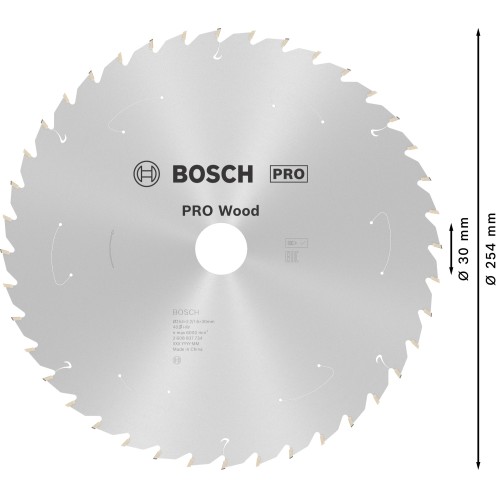 Hoja de sierra circular PRO Wood cordless, 254 x 2,2 x 30 mm, T48