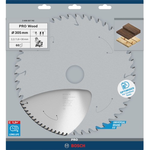 Hoja de sierra circular PRO Wood cordless, 305 x 2,2 x 30 mm, T60